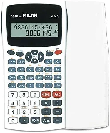 Milan 159110WBL – Calculadora científica con pantalla LCD de 2 líneas