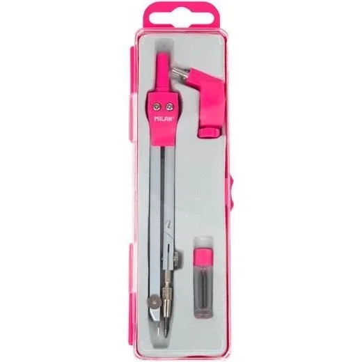 Milan compás universal con pata articulada + adaptador + 2 minas serie acid rosa