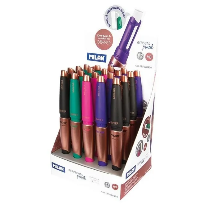 Milan portaminas capsule slim copper 0.5 expositor 4 colores -20u-