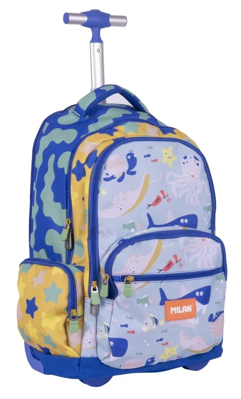 MILAN® Mochila con ruedas y 6 cremalleras (25 L) serie especial Blue Odyssey