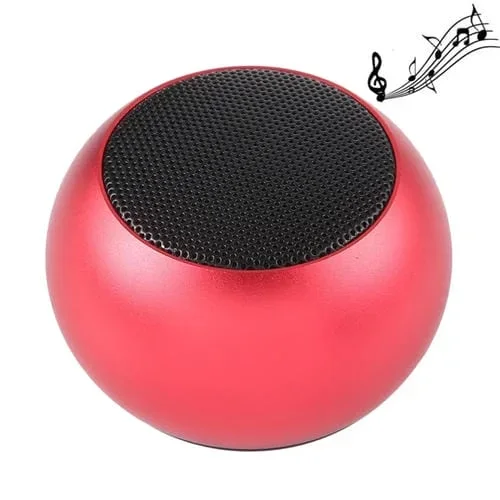 Mini Altavoz Bluetooth Inalámbrico De Metal Manos Libres Indicador Led (Rojo)