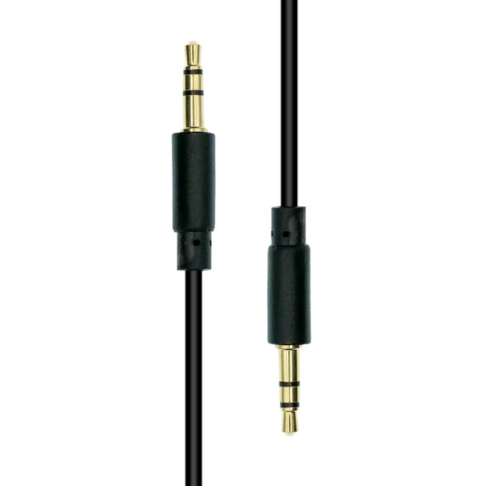 Mini-jack 3-pin slim cable m-m black 1.5m