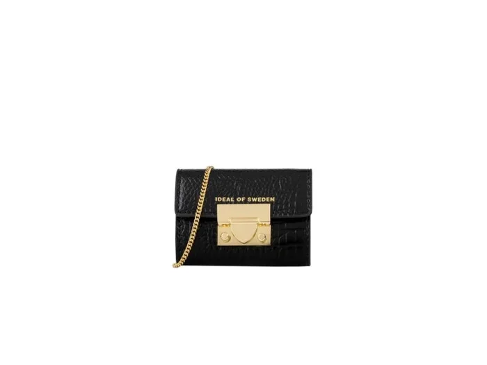 Mini sac ideal of sweden portefeuille – modèle liv – noir croco