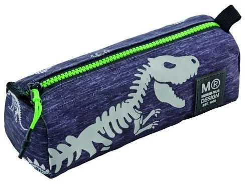 Miquelrius – Portatodo un Compartimento, Estuche Escolar Redondo, Cierre Cremallera de plástico Resistente, Tirador metálico, Portatodo Estuche de 205 x 60 x 75 mm, Brilla en la Oscuridad, T-Rex