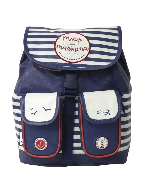 Mochila 2 bolsillos amelie marinero