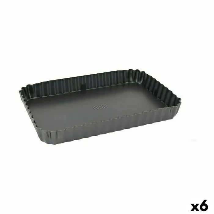 Molde desmontable quttin negro acero al carbono 31,5 x 21,5 x 3,5 cm (6 unidades)