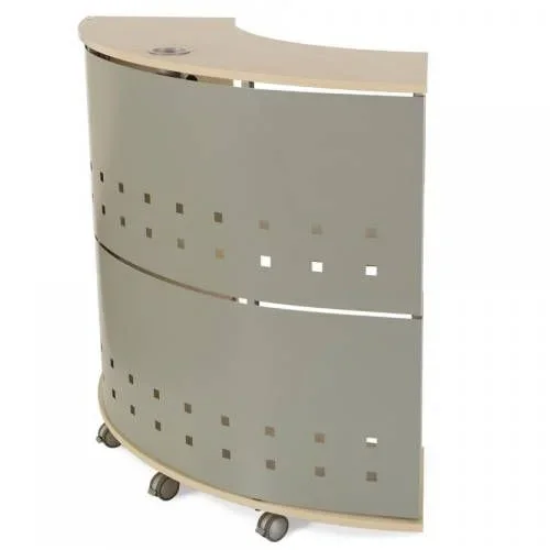 Mostrador recepción semi-circular haya. medidas 125x106x38cm ( largo x alto x profundidad) rocada 5100aa01