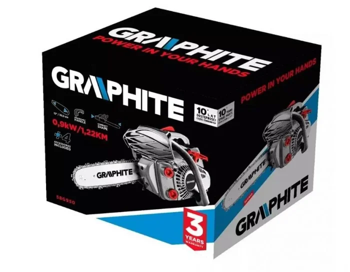 Motosierra de gasolina 0,9 kw graphite 12″ barra guía