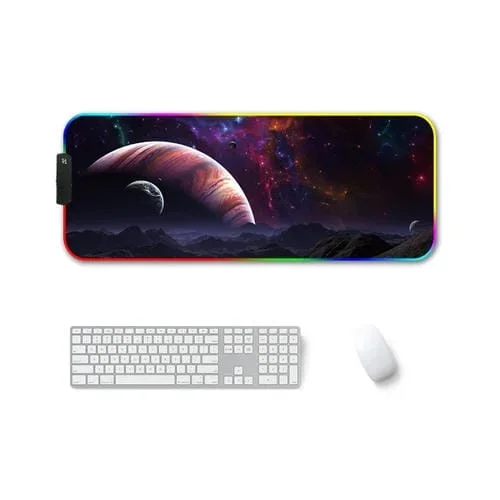 Mouse Pad Vast F-01 260x390x4mm Caucho Transferencia Térmica RGB Luminoso (Starry Sky)
