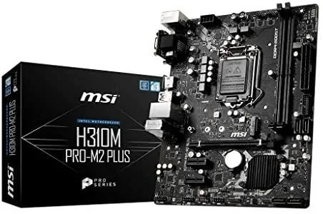 MSI H310M Pro-M2 Plus – Placa Base (Chipset Intel H310, DDR4 Boost, Intel LAN, Audio Boost, HDMI, soporta Intel pocesadores) Color Negro