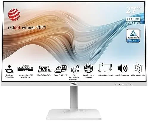 MSI Modern MD272XPW pantalla para PC 68,6 cm (27″) 1920 x 1080 Pixeles Full HD Blanco