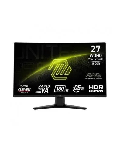Msi monitor mag 274cqf. 27″ rapid va curvo 1500r. 2560×1440 . 180hz. negro