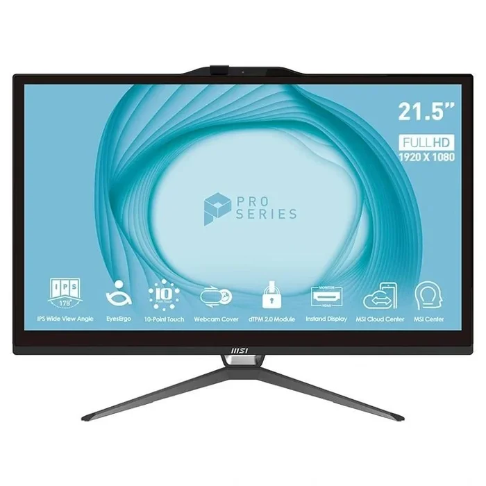 MSI Pro AP222T 13M-002EU Intel® Core™ i3 i3-13100 54,6 cm (21.5″) 1920 x 1080 Pixeles Pantalla táctil PC todo en uno 8 GB DDR4-SDRAM 256 GB SSD Windows 11 Home Wi-Fi 6E (802.11ax) Negro