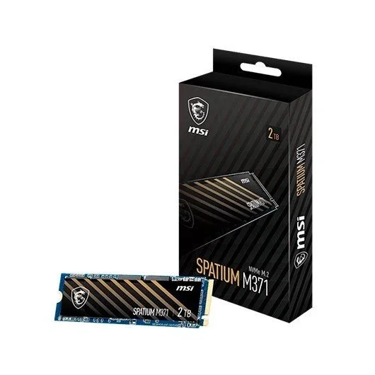 MSI SPATIUM M371 NVMe M.2 2TB – Disco Duro SSD de 2TB (Gen3x4, 1.3, Tamaño 80.00mm x 22.00mm x 2.15mm, Lectura 2350 MB/s, Escritura 1900 MB/s), Negro