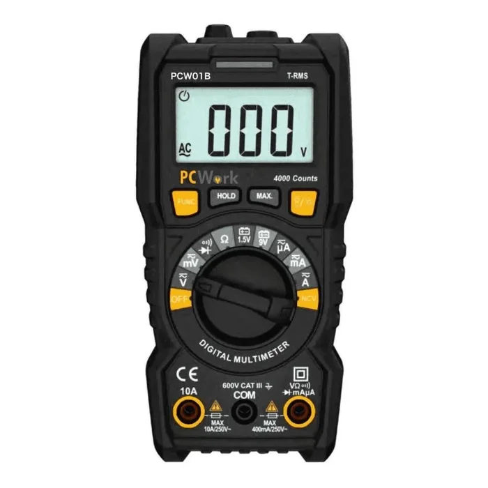 Multimetro Digital True Rms 600v/dc/ac 10a/dc/ac Resistencia 40mg Pcwork Pcw01b