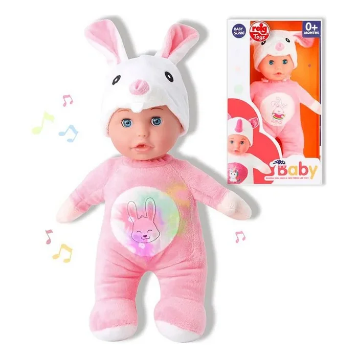 Muñeco bebé reig 30 cm conejo peluche rosa (30 cm)