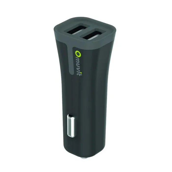 Muvit cargador coche 2 usb 3.4a negro