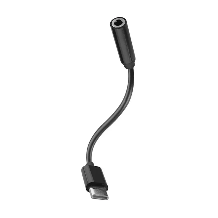 Muvit MUADP0025 cable de teléfono móvil Negro 0,12 m USB C 3,5mm