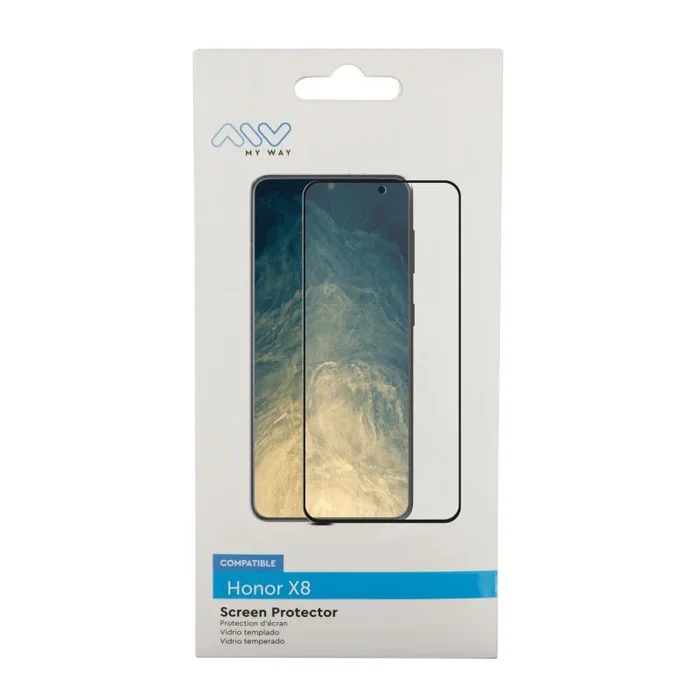 Myway protector pantalla compatible con honor x8 vidrio templado plano marco negro