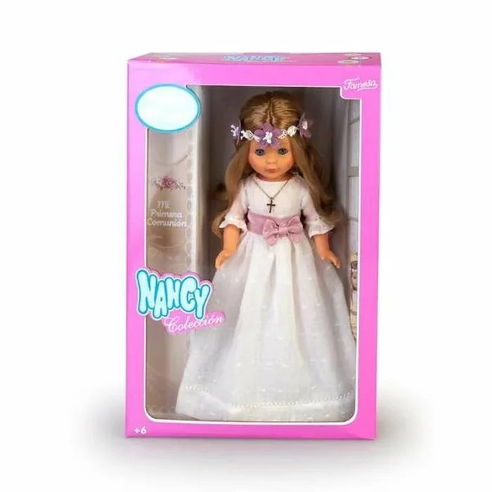 Nancy – Colección, Primera Comunión, muñeca Vestido y Corona Flores, Rubia, con Vestido Blanco, para Regalar, Reedición 2023, Multicolor