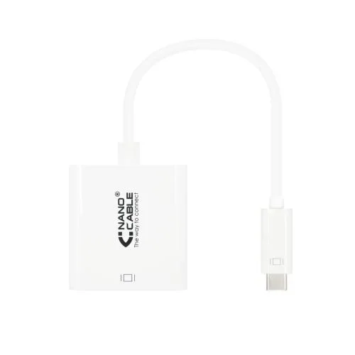 NANOCABLE 10.16.4102 – Conversor USB-C a HDMI 4K (USB-C/M-HDMI/H), Color Blanco