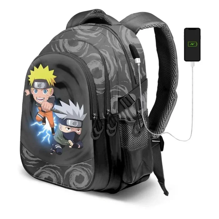 Naruto Kid-Mochila Running Plus, Gris, 34 x 46 cm, Capacidad 32 L