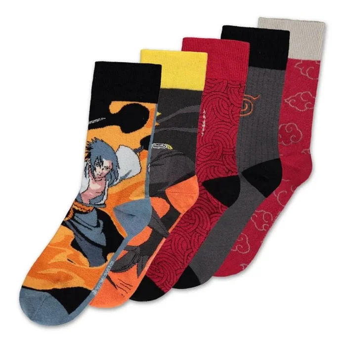 Naruto shippuden pack de 5 pares de calcetines 35-38