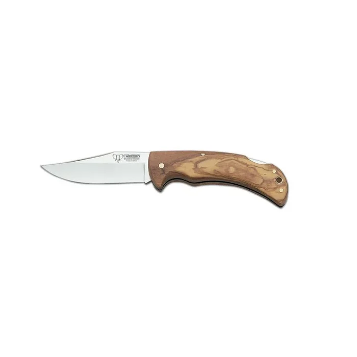 Navaja de caza Cudeman 326-L con mango de madera de olivo y hoja de 9,5 cm.
