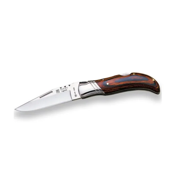 Navaja de caza Joker «Laguiole» NR10, cachas en madera roja, hoja de 9,5 cm, herramienta de pesca, caza, camping y senderismo