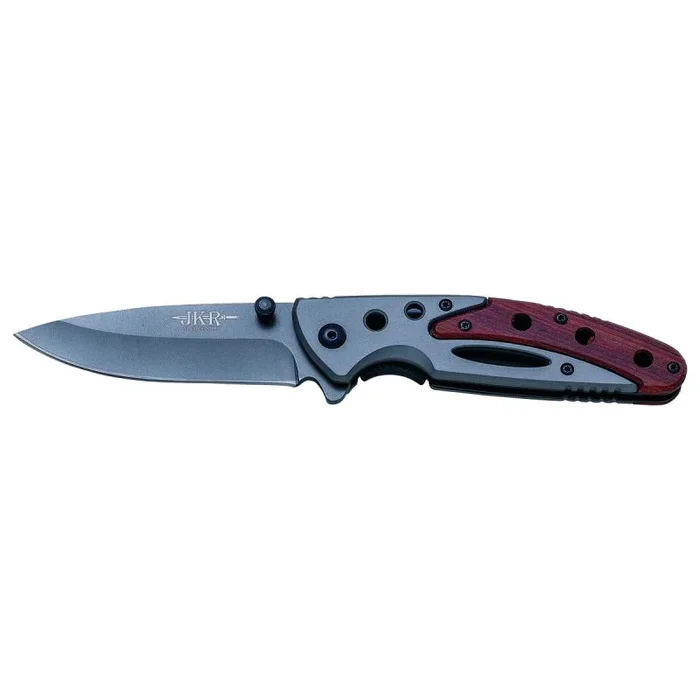 Navaja JKR, hoja pavonada de acero inox de 8,5 cm, mango de aluminio, JKR0669