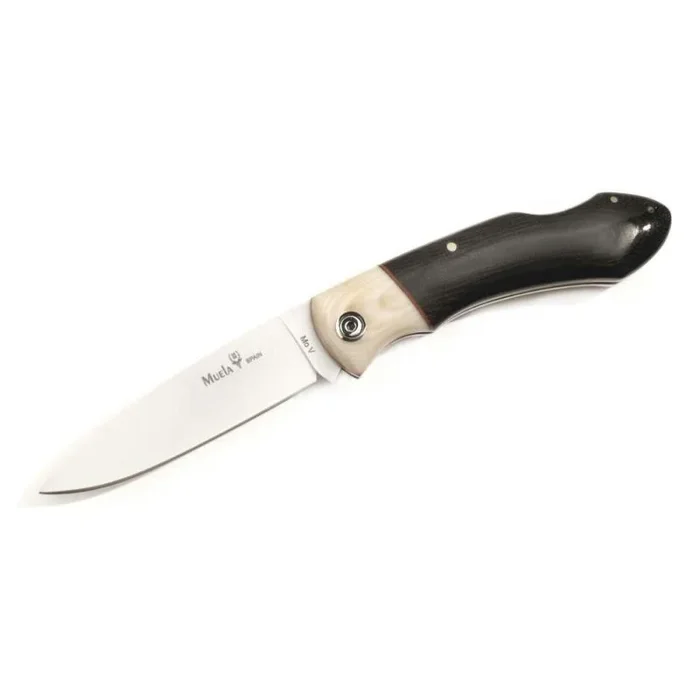 Navaja Muela Serie GT GT-8M.B, cachas micarta negra, hoja de 8 cm MOVA + tarjeta multiusos de regalo