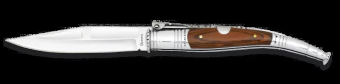 Navaja Serrana Albainox, mango de madera Stamina, hoja de 12 cm de acero inox, con carraca, en caja regalo