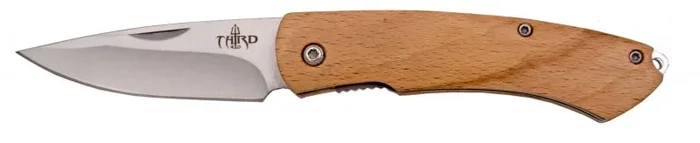 Navaja Third N67 mango de madera de haya, hoja de acero 420 acabada satinada de 7 cm, navaja de bloqueo de forro.