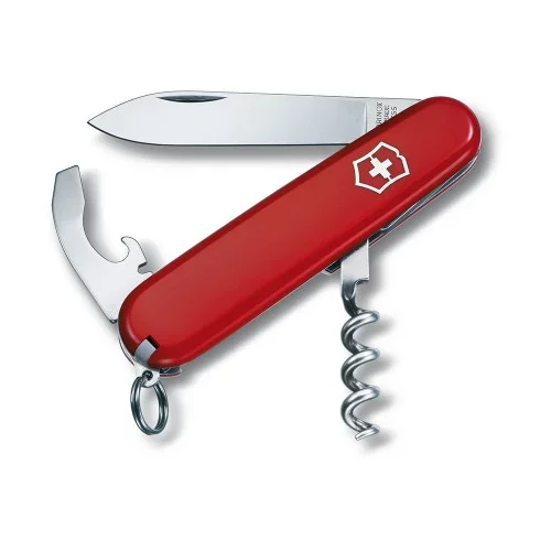 Navaja waiter roja, 9 funciones, peso 35 g, 26 x 12 x 84 mm