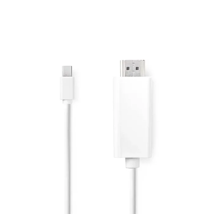 Nedis CCGB37600WT20 adaptador de cable de vídeo 2 m Mini DisplayPort HDMI tipo A (Estándar) Blanco