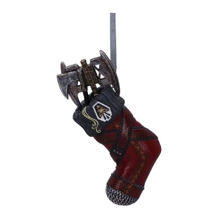 Nemesis Now El Señor de los Anillos Gimli – Adorno Colgante de calcetín de 8,7 cm, Resina, con Licencia Oficial del Señor de los Anillos, Fundido en la Mejor Resina, Pintado a Mano