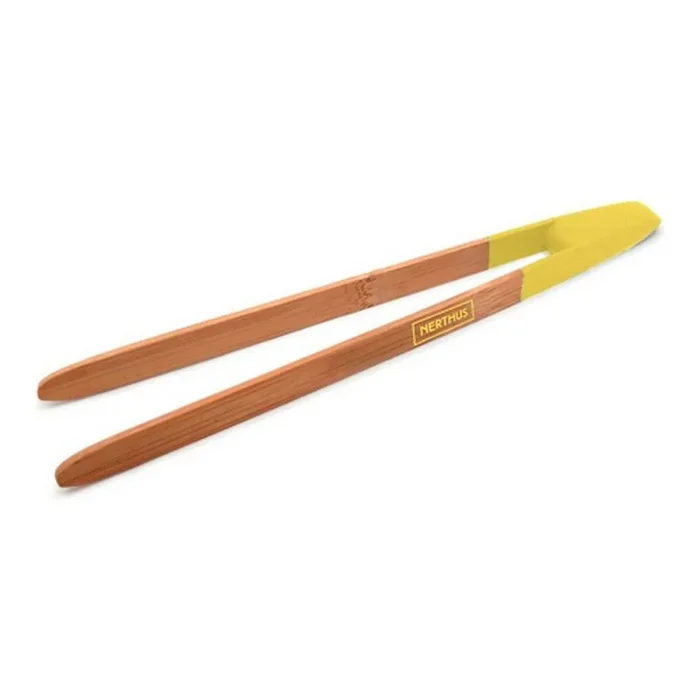 NERTHUS FIH 252 – Pinzas de bambú para alimentos, ideal para voltear y extraer alimentos, extracción de tostadas con seguridad
