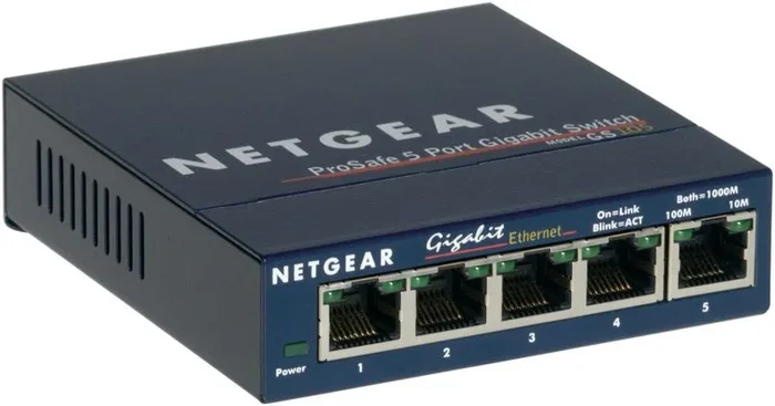 Netgear GS105GE Switch 5 Puertos 10/100/1000, Switch Gigabit Unmanaged no gestionable, Switch Ethernet de Sobremesa, Caja de Metal, Negro
