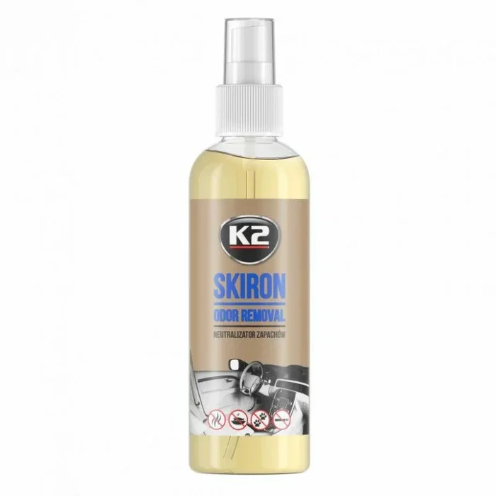 Neutralizador de olores Skiron 250ml en atomizador, elimina olores sin aroma, uso doméstico y automotriz, fórmula incolora e inodora eficaz