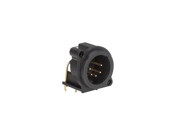 Neutrik – XLR Receptacle Mounting Connector, 5-pin Male, vertical PCB Mount