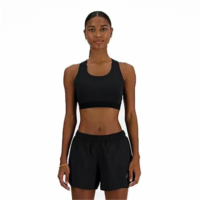 New Balance NB Sleek Medium Support Pocket Sports Bra Sujetador Deportivo, Opaco, Negro, M para Mujer