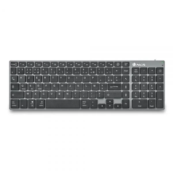 Ngs fortune-bt teclado multidispositivo inalambrico usb bluetooth – layout frances – silencioso – teclas x-type – bateria recargable