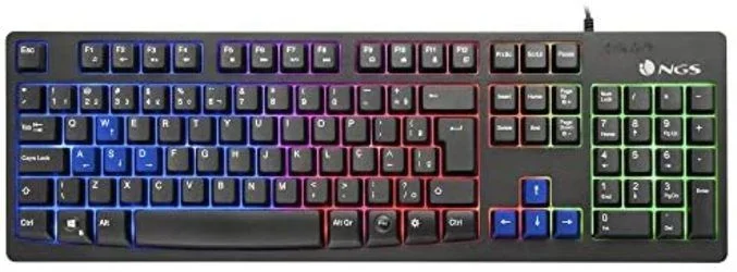 Ngs gkx-300 teclado gaming usb – 19 teclas antighosting – iluminacion led 3 niveles de intensidad – teclas multimedia – color negro