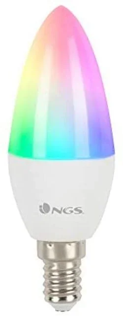 NGS GLEAM514C – Bombilla LED Wi-Fi con Colores Regulables RGB+W, Bombilla Inteligente 5W E-14 500LM, Controlada con APP/Alexa/Google Assistant Clase de eficiencia energética A