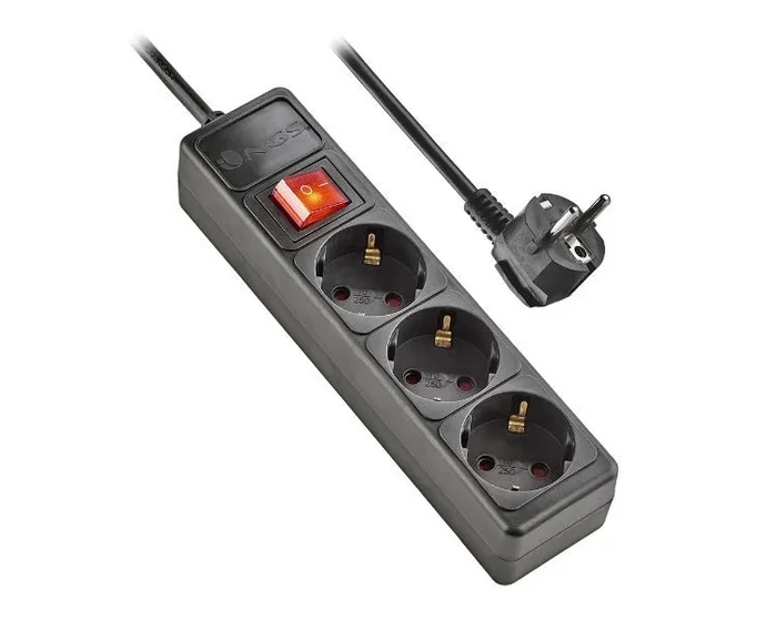 NGS SURGE POLE 300 Negro 3 salidas AC 250 V 1,5 m