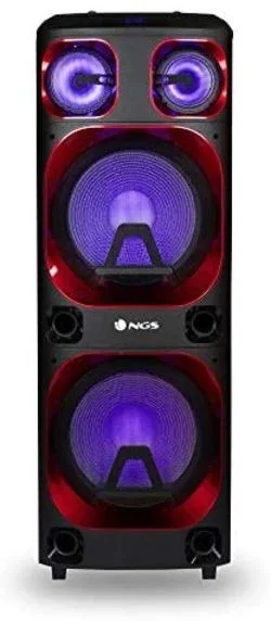 Ngs wild ska 2- altavoz portátil de 800w compatible con tecnología bluetooth y true wireless. doble subwoofer 12” (micro sd/usb/aux in/). color negro