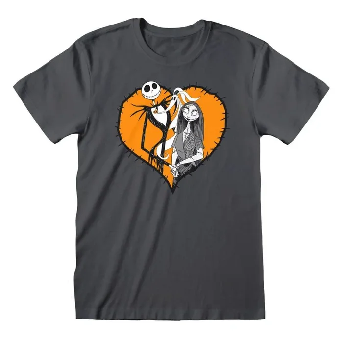 Nightmare before christmas – orange heart (unisex colour t-shirt) large