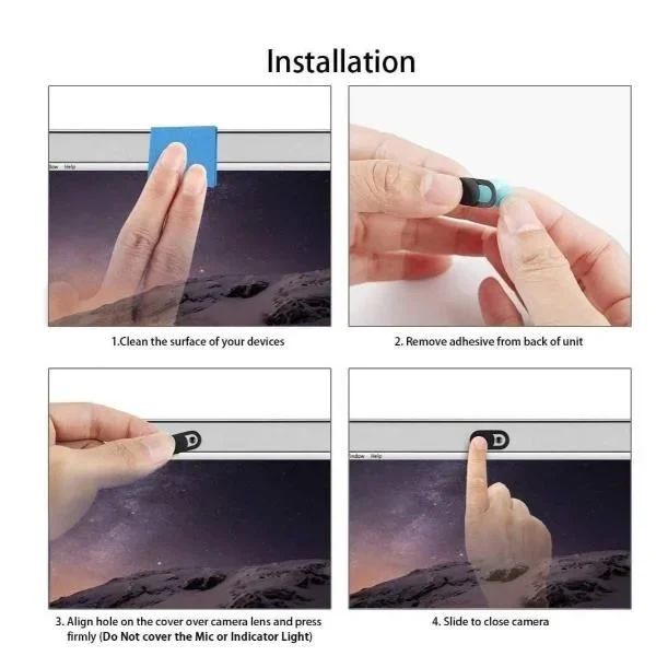 Nilox – Funda para cámara Web de privacidad – Cubierta para cámara Deslizante – Diseño Ultrafino – Apto para portátiles, tabletas y televisores – Paquete de 3 Unidades – Color Blanco