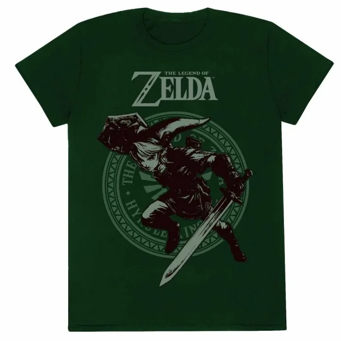 Nintendo legend of zelda – link pose (unisex green t-shirt) large