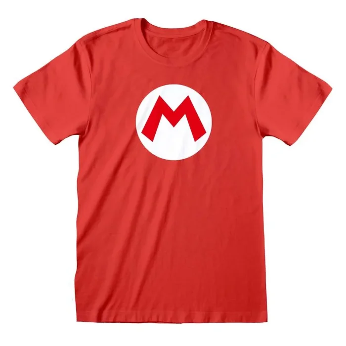 Nintendo super mario – mario badge (unisex red t-shirt) medium